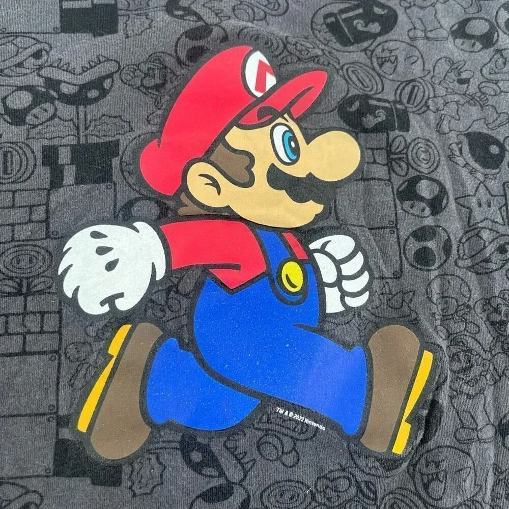 Old Navy Gender Neutral Kid’s Super Mario Graphic Printed Short Sleeve Tee Sz 8